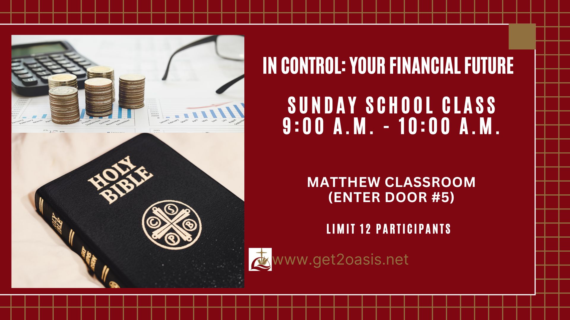 Adult Sunday School - In Control: Your Financial Future